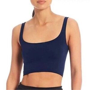 NWT Free People Intimately Scoop Neck Tank Top Size XS/S Crop Navy Blue Summer